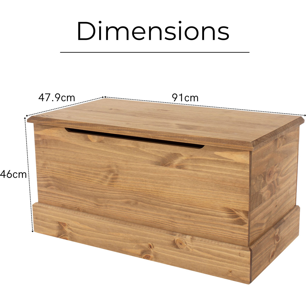 Core Products Cotswold Pine Wood Ottoman Storage Trunk Image 9