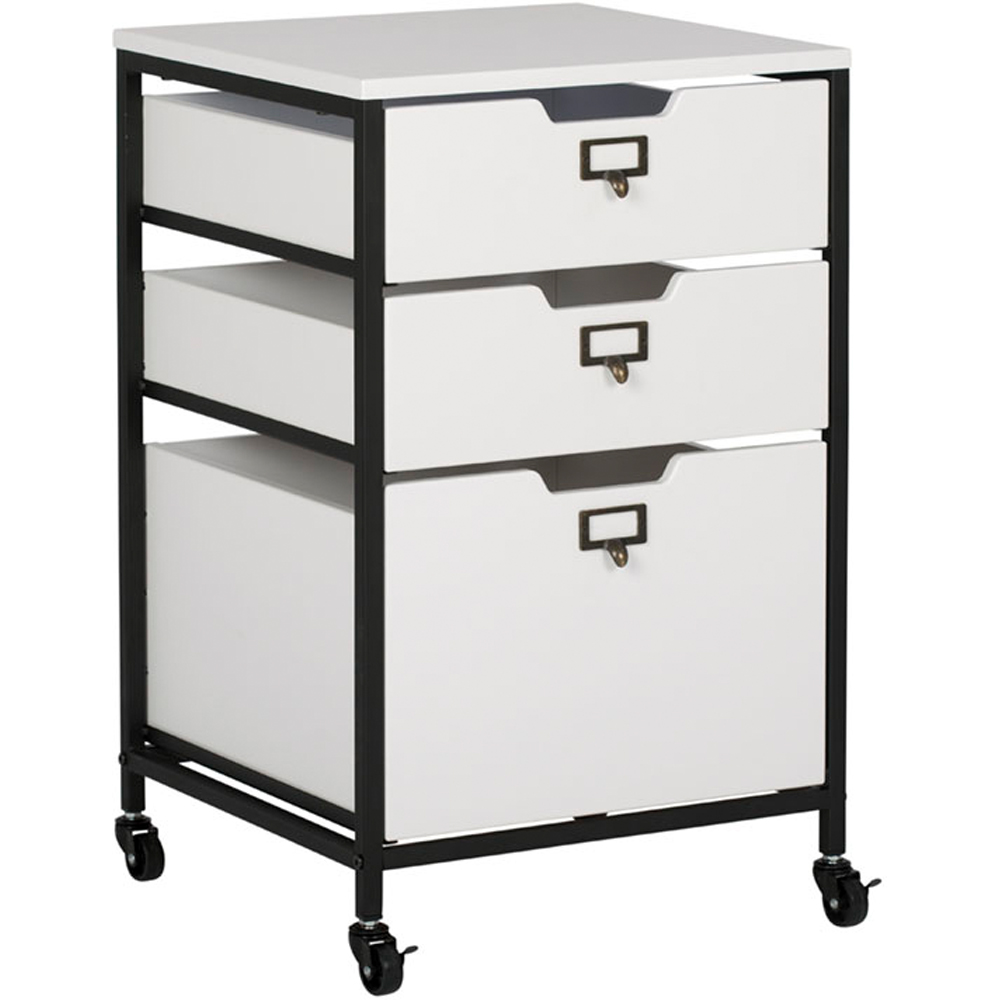 Sewing Online 10223 3 Drawer White with Black Frame Mobile Storage Organiser Image 2