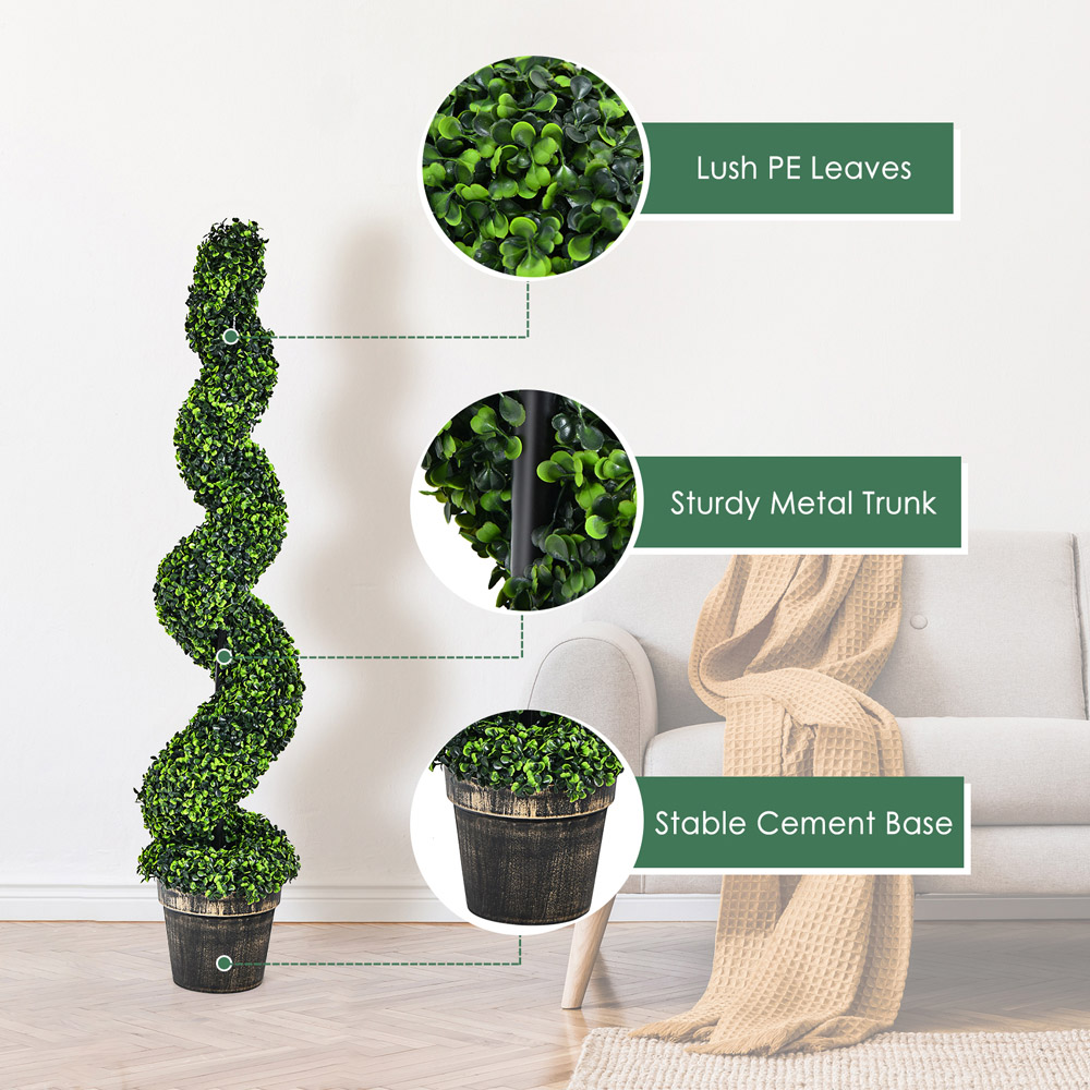 Costway Artificial Spiral Topiary Tree 4ft 2 Pack Image 8