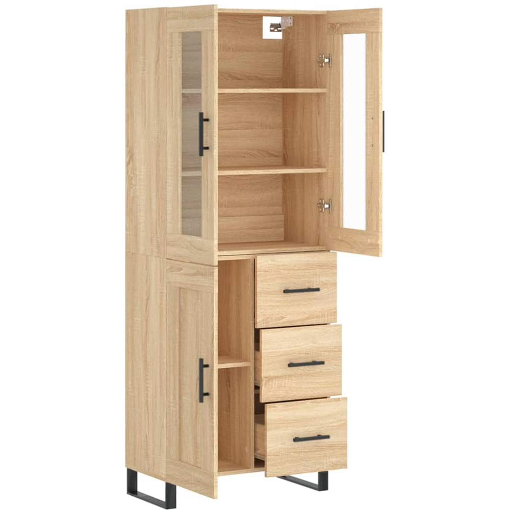 vidaXL 3 Door 3 Drawer Sonoma Oak Highboard Image 4