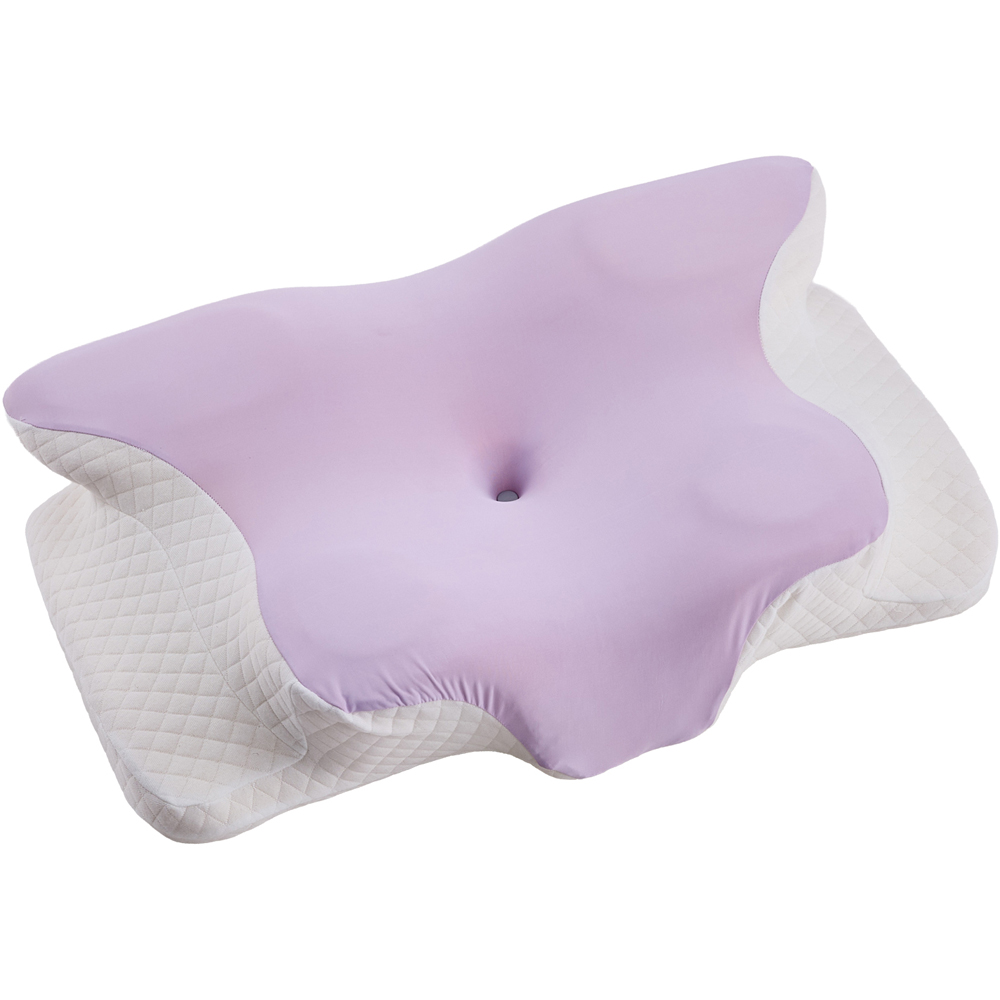 Living and Home Purple and White Butterfly Memory Foam Pillow 62 x 37cm Image 4
