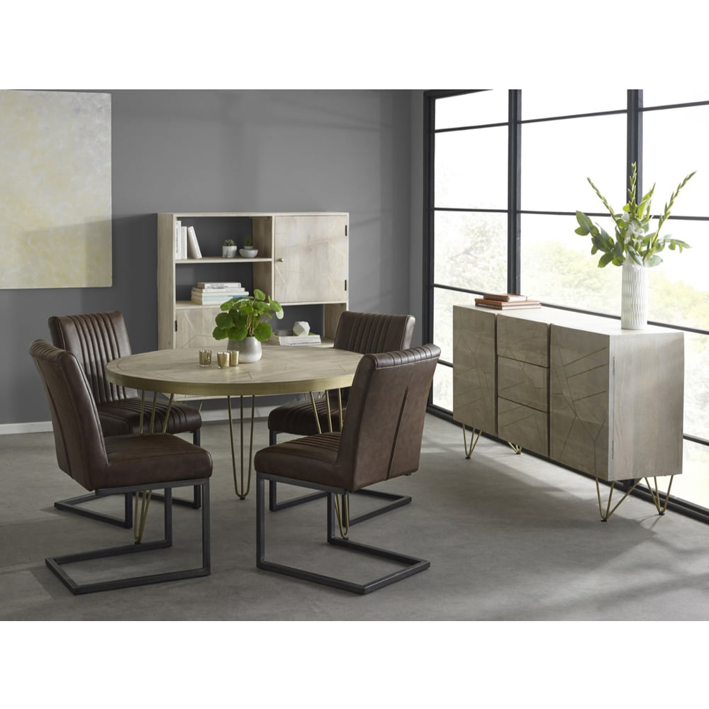Brooklyn Huyen 6 Seater Light Gold Round Dining Table Image 8