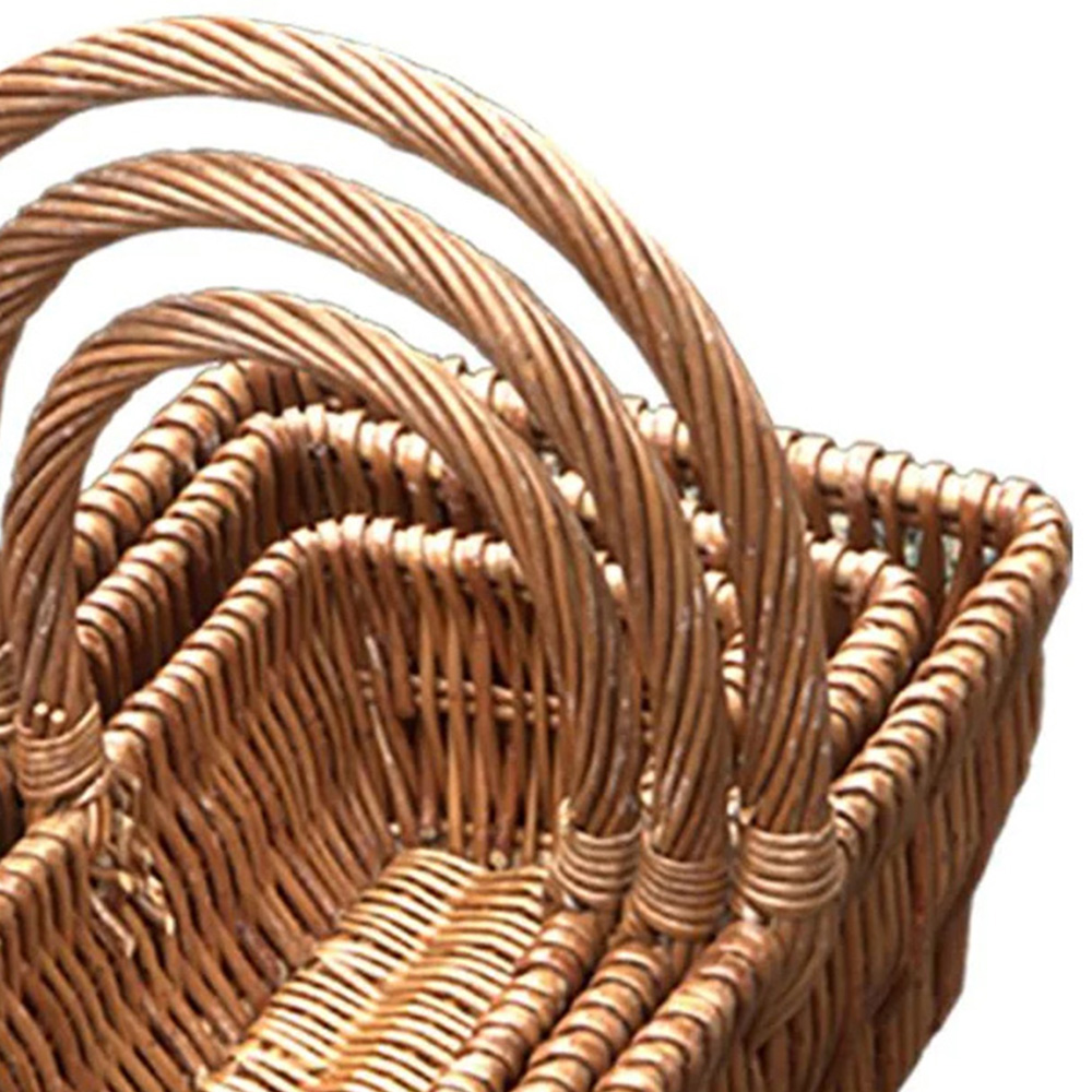 Red Hamper Rectangular Gift Shopping Basket Set of 3 Image 2