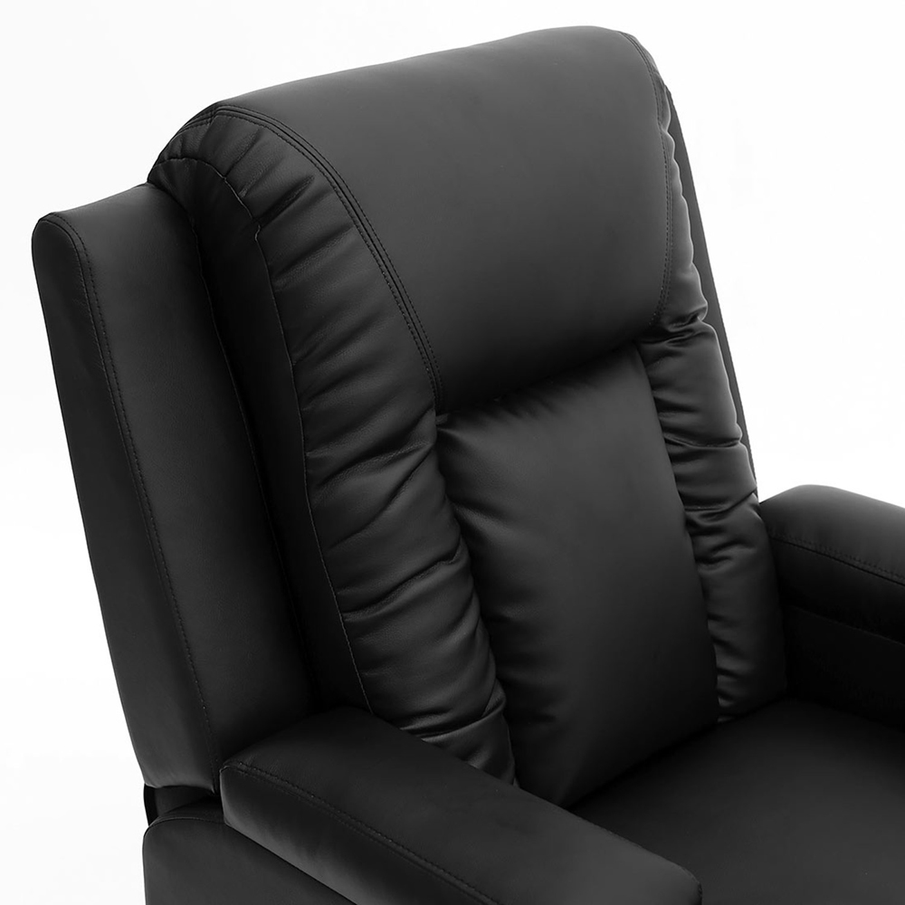 Furniture Online Oscar Black Bonded Leather Pushback Recliner Chair with Cupholders Image 8