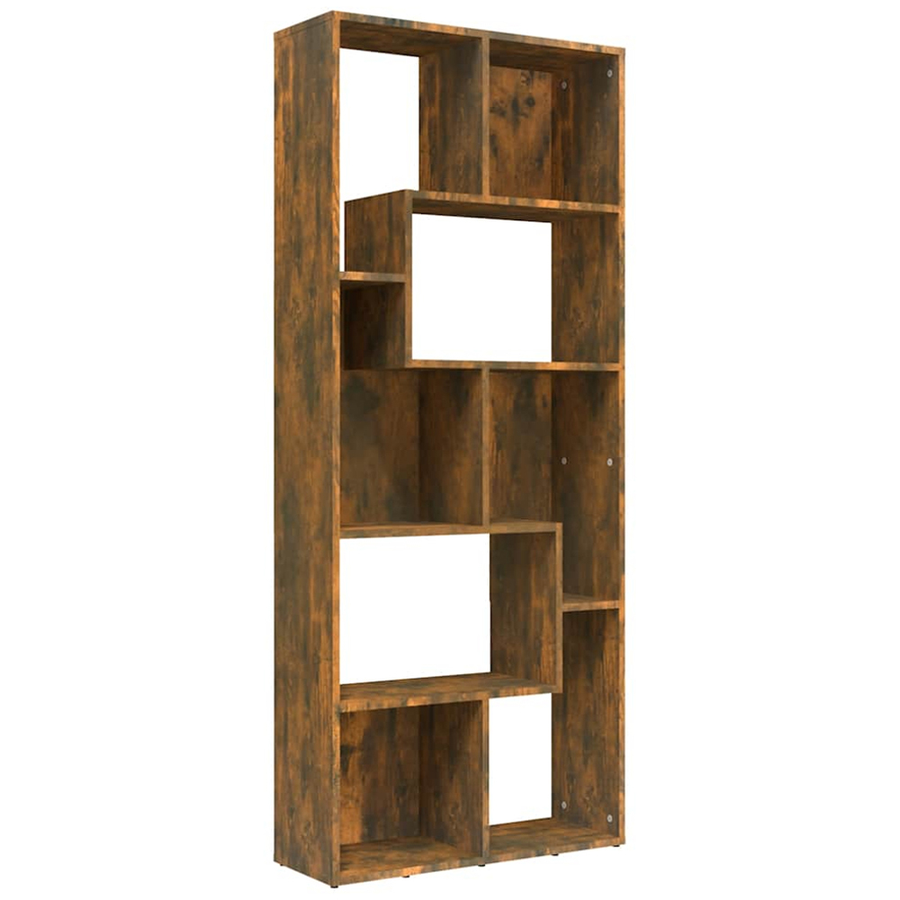 vidaXL 8 Shelf Smoked Oak Bookcase Image 2