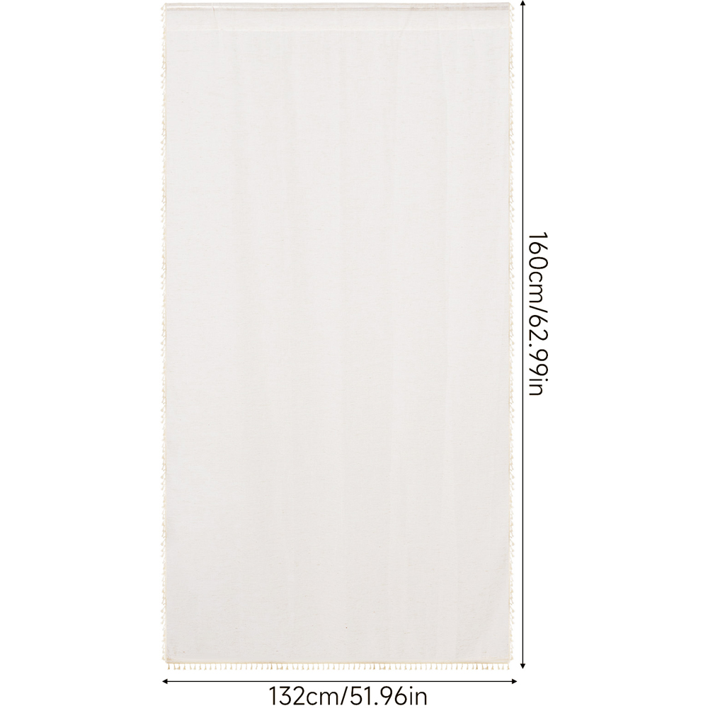 Living and Home Beige Bohemian Semi Sheer Single Panel Curtain 132 x 160cm Image 9