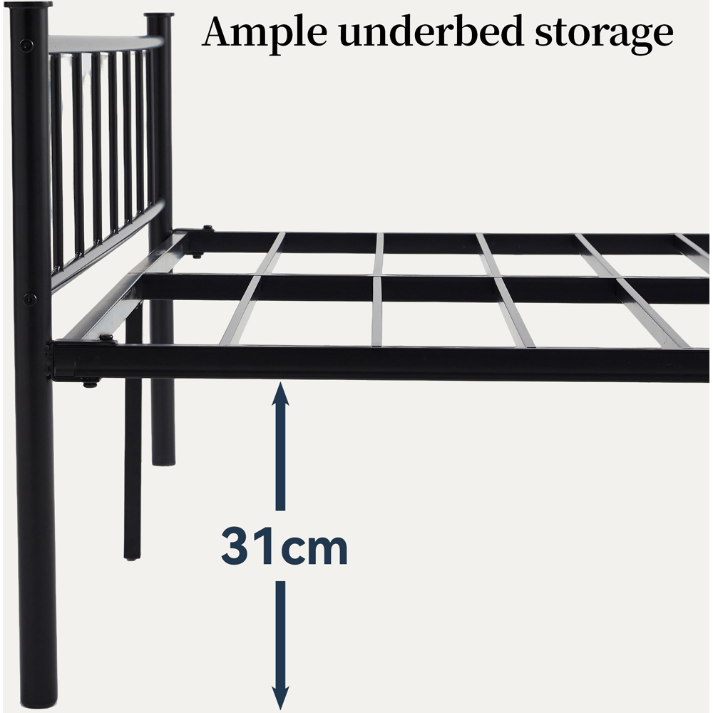 Brooklyn Finn Single Black Metal Bed Frame with Headboard and Footboard Image 7