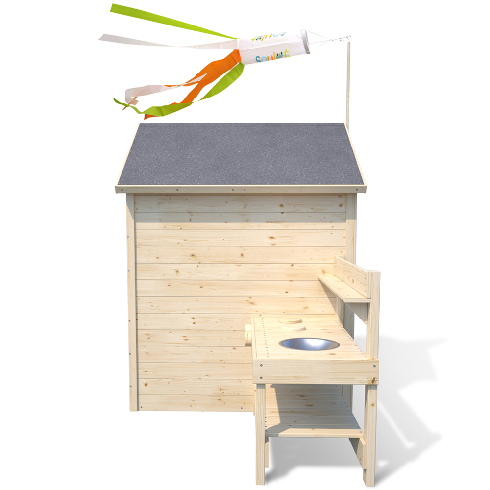 Soulet Jasmine 4 x 4ft Kids Wooden Playhouse with Mud Kitchen Image 4