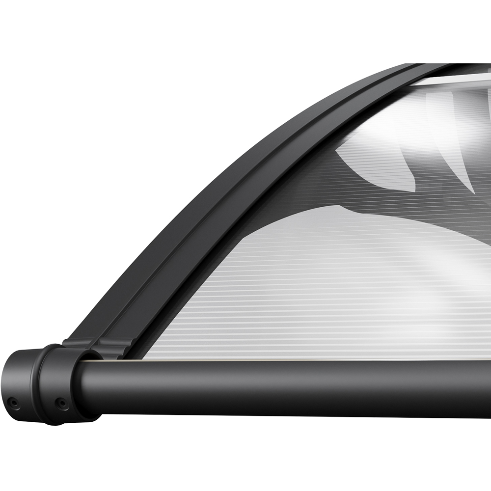 Living and Home Dark Grey Arched Door and Window Awning with Water Channel 1.2 x 1m Image 4