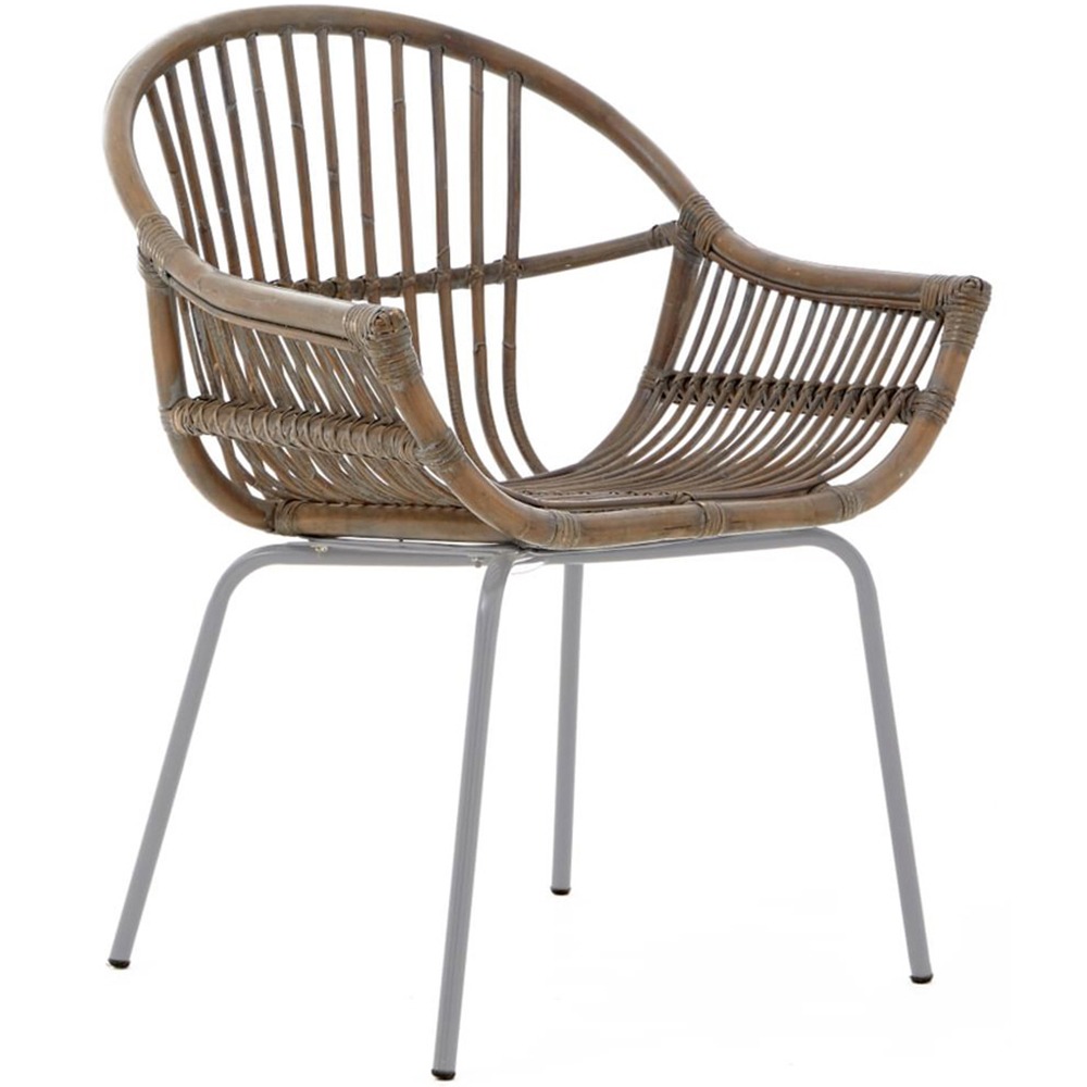 Interiors by Premier Lagom Grey Washed Natural Rattan Chair Image 3
