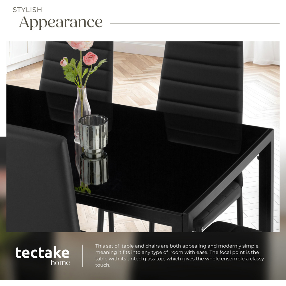 Tectake 6 Seater Black Dining Set Image 4