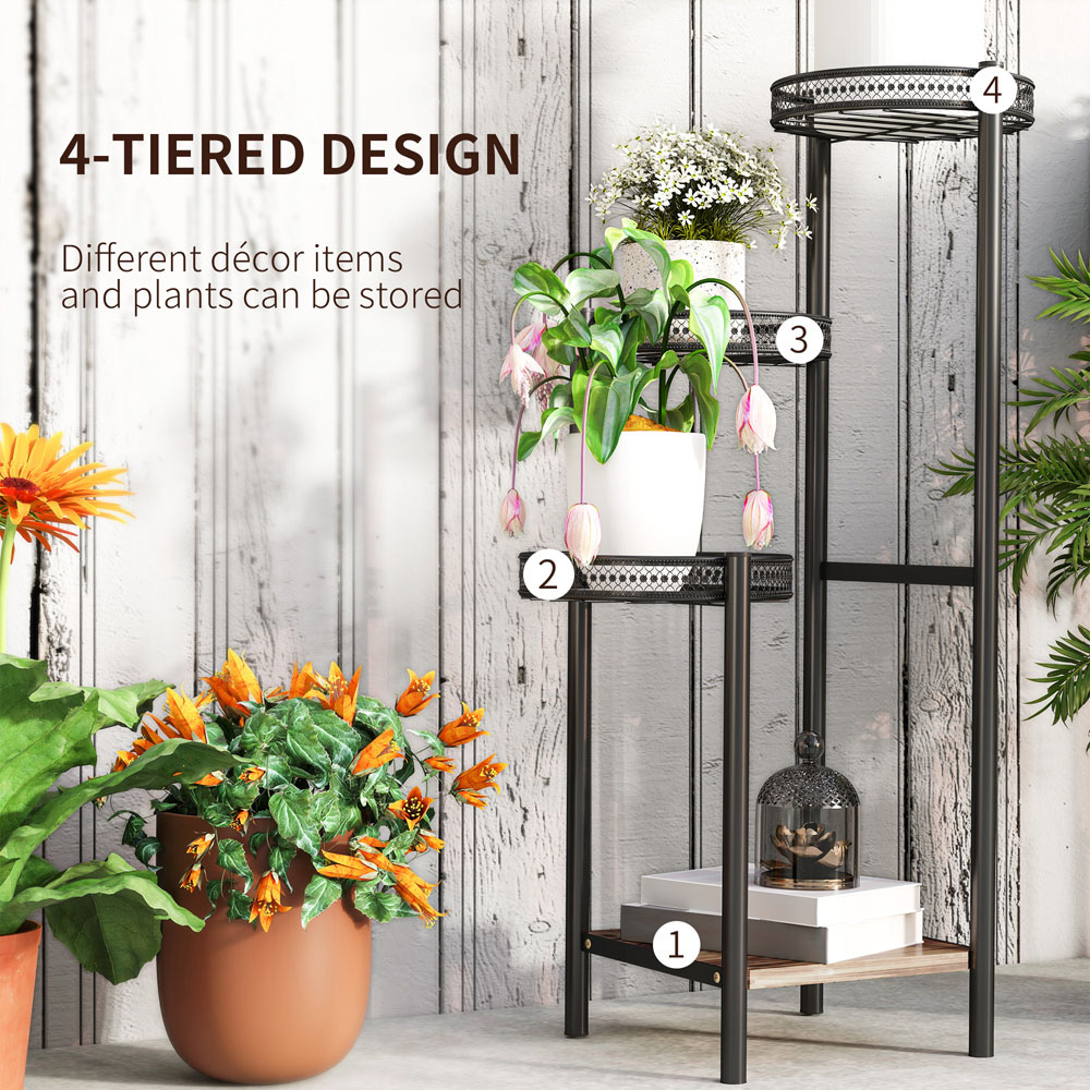 Outsunny 4 Tier Metal Plant Stand Image 4