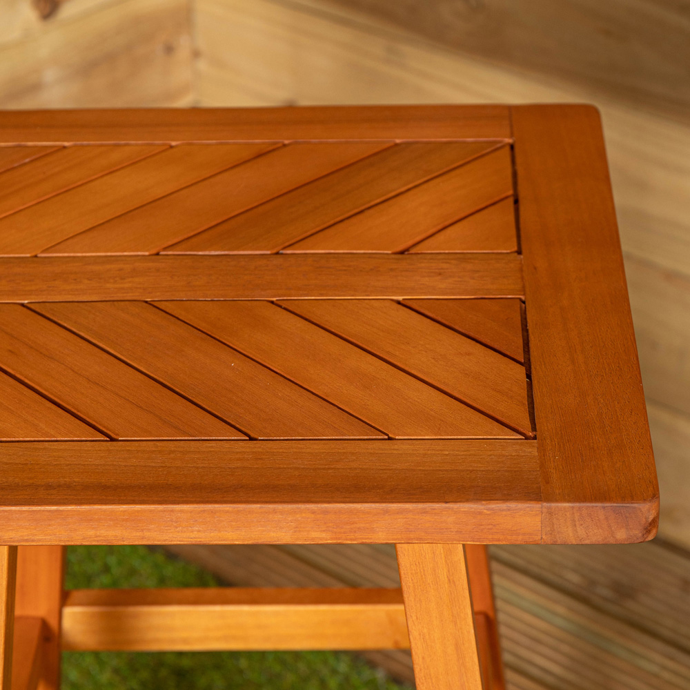 Samuel Alexander 2 Seater Wooden Garden Slatted Table and Chair Set Image 6