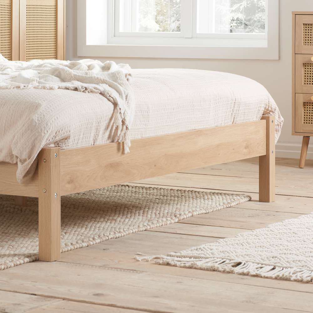 Croxley King Size Oak Rattan Bed Image 8