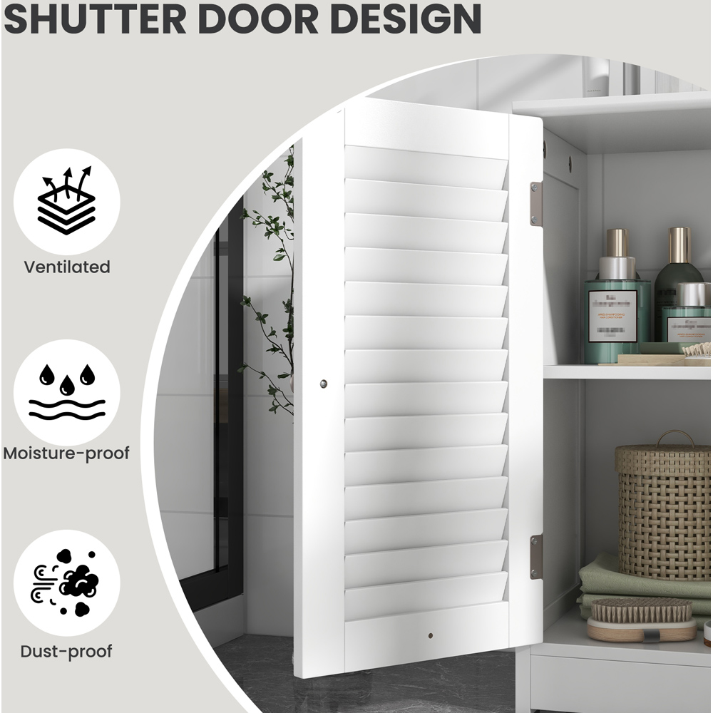 Costway 2 Door White Freestanding Bathroom Vanity Cabinet Image 8