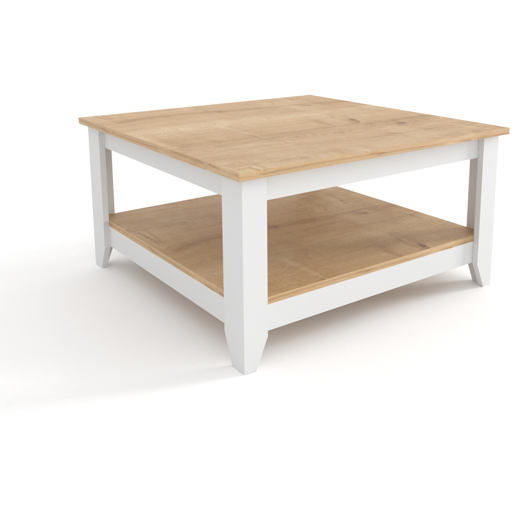 Decorotika Lea Single Shelf Sapphire Oak and White Coffee Table Image 2