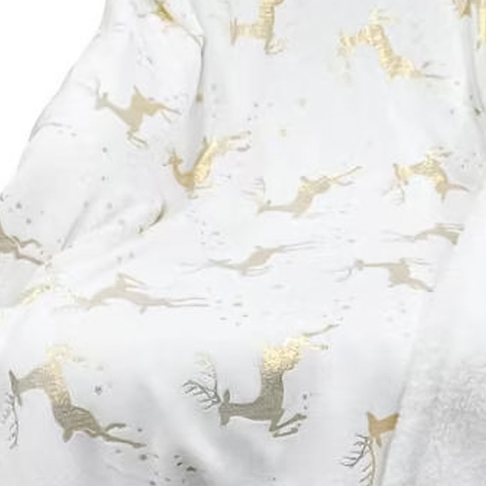 Velosso White Dancing Stag Throw 125 x 150cm Image 3