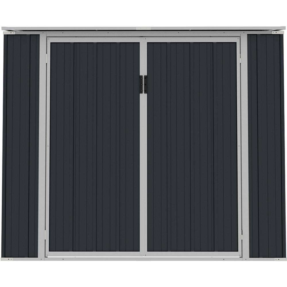 Living and Home 5 x 3ft Anthracite and White Double Wheelie Outdoor Storage Shed Image 3