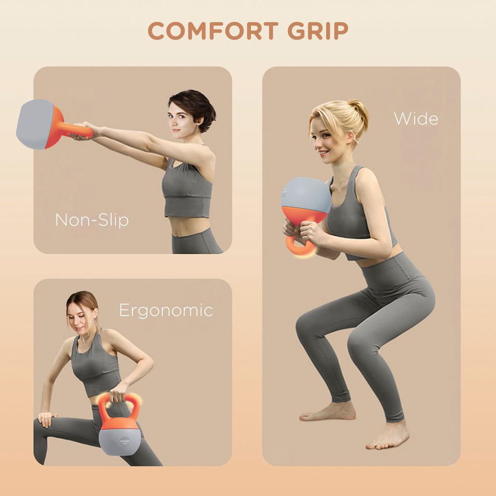 SPORTNOW Orange and Grey Kettlebell 8kg Image 7