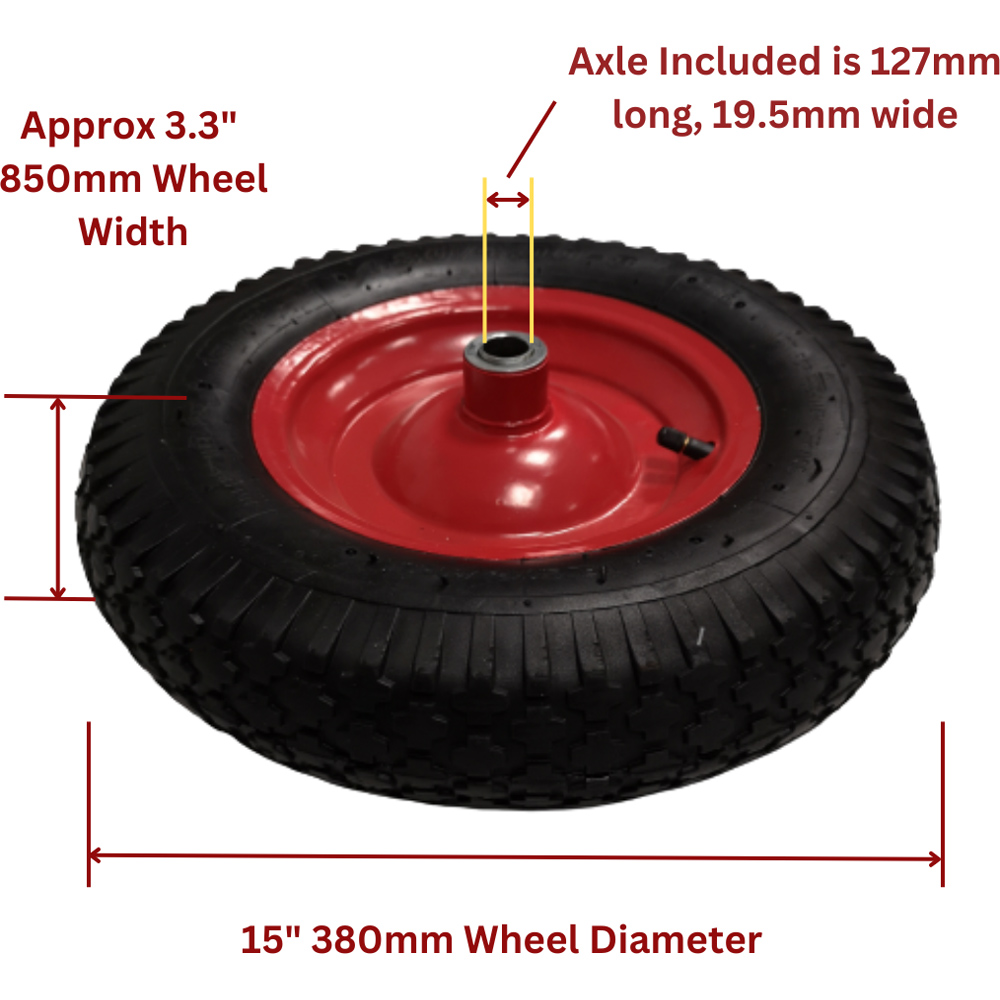 Samuel Alexander Red Pneumatic Wheelbarrow Wheel and Axel 15 x 3.4 inches Image 5