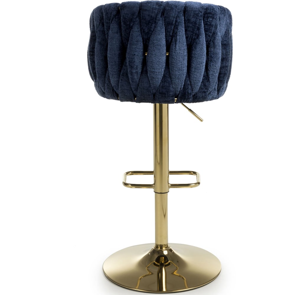 Shankar Bellaire Blue Textured Bar Stool Image 6