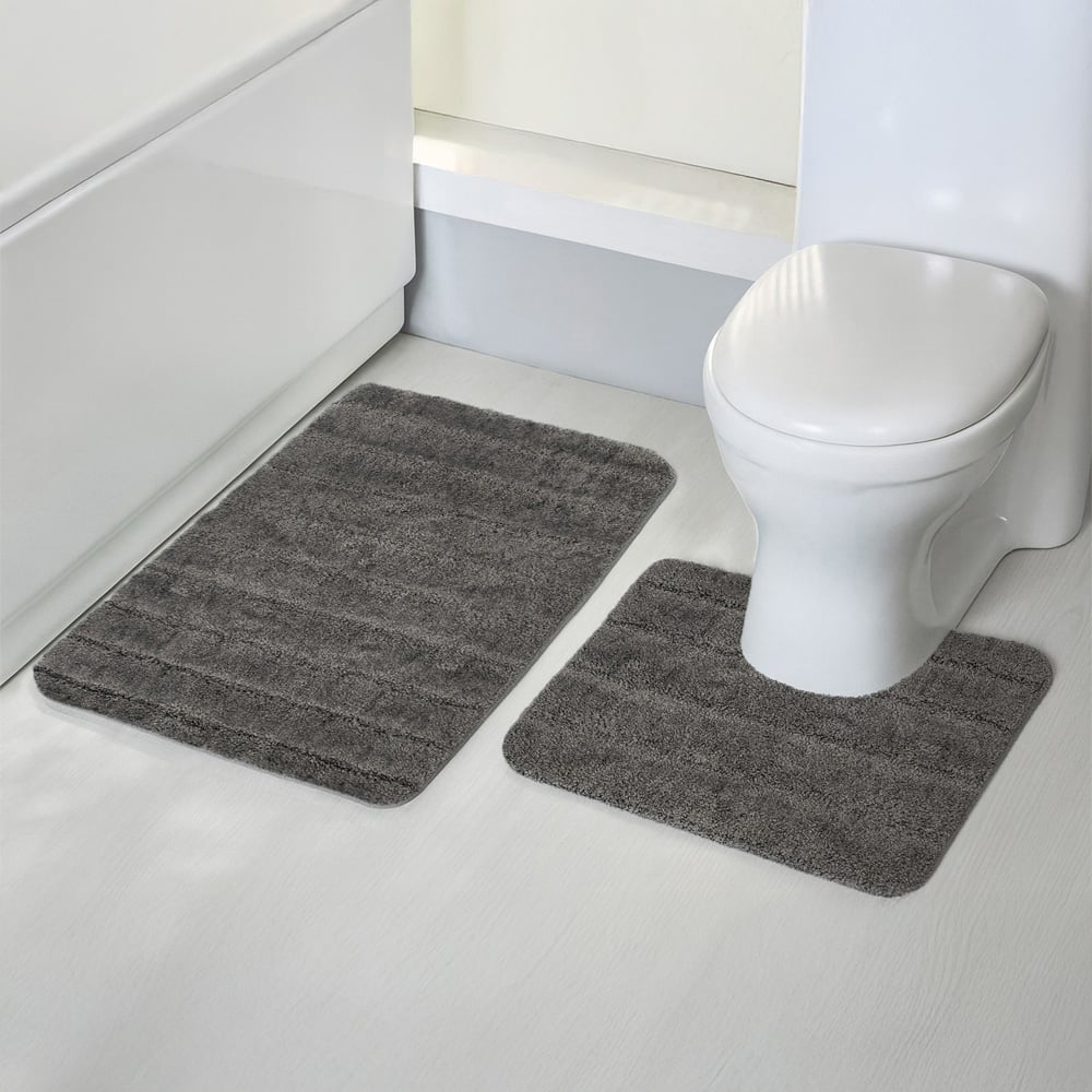 Velosso Lexington Charcoal Bath Mat Set Image 2
