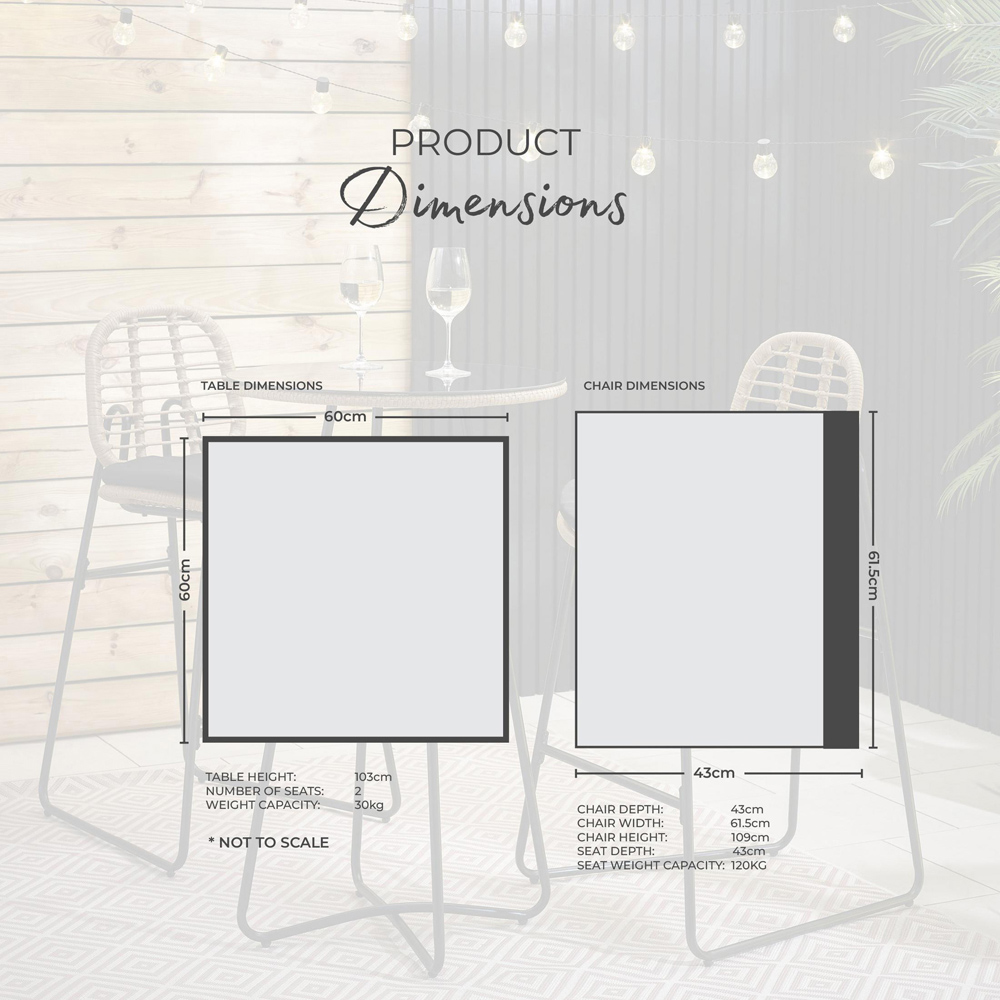 Furniturebox Rio Light Brown and Cream Rattan Outdoor Bar Set Image 8