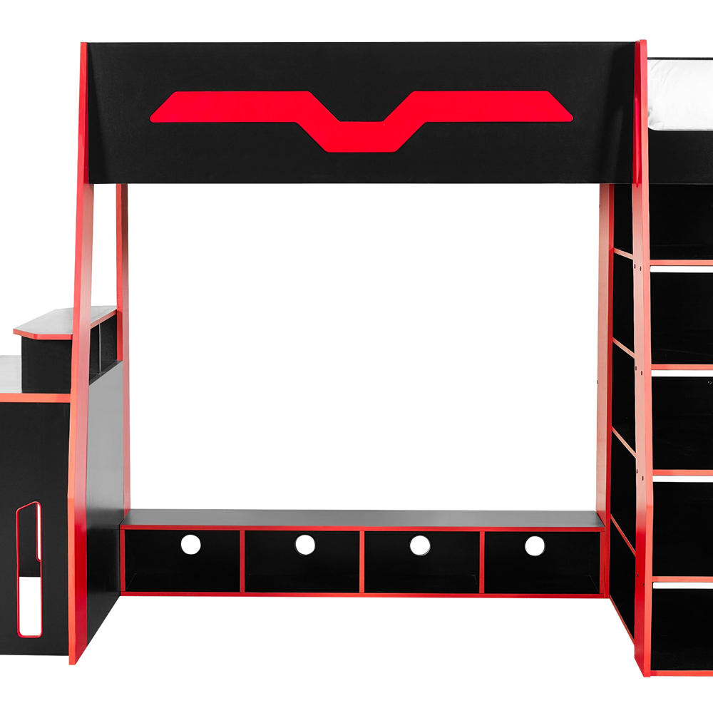 Julian Bowen Eagle Single Black and Red Gaming High Sleeper Bed Image 3