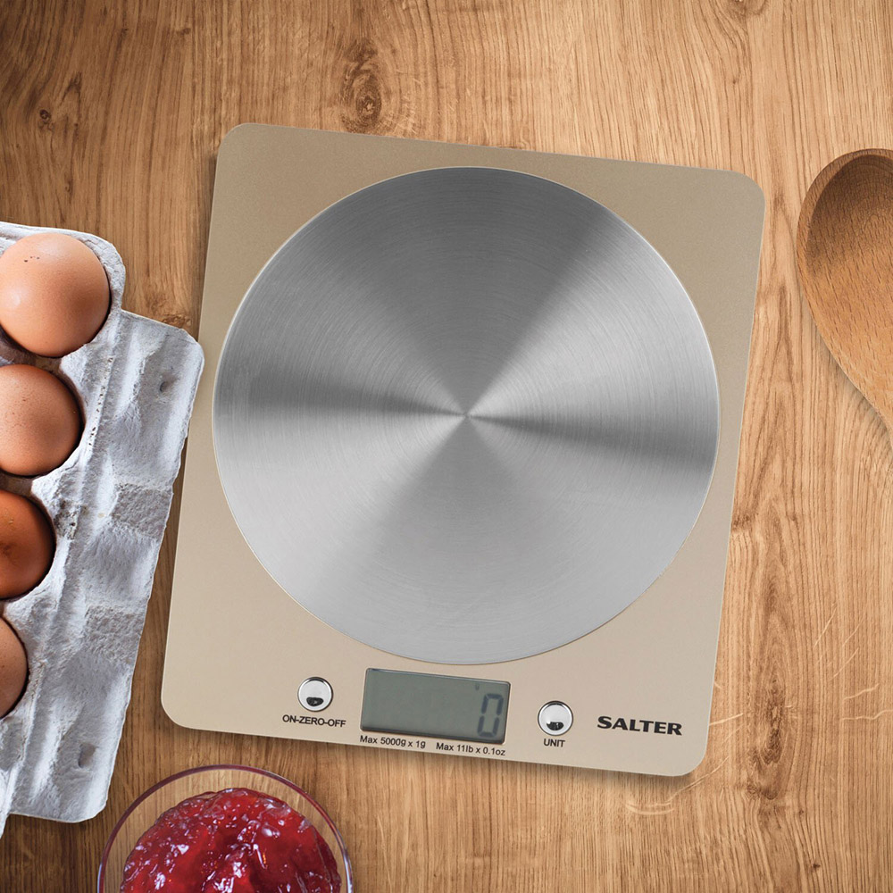 Salter Olympus Disc Electronic Scale - Neutral and Silver Image 4