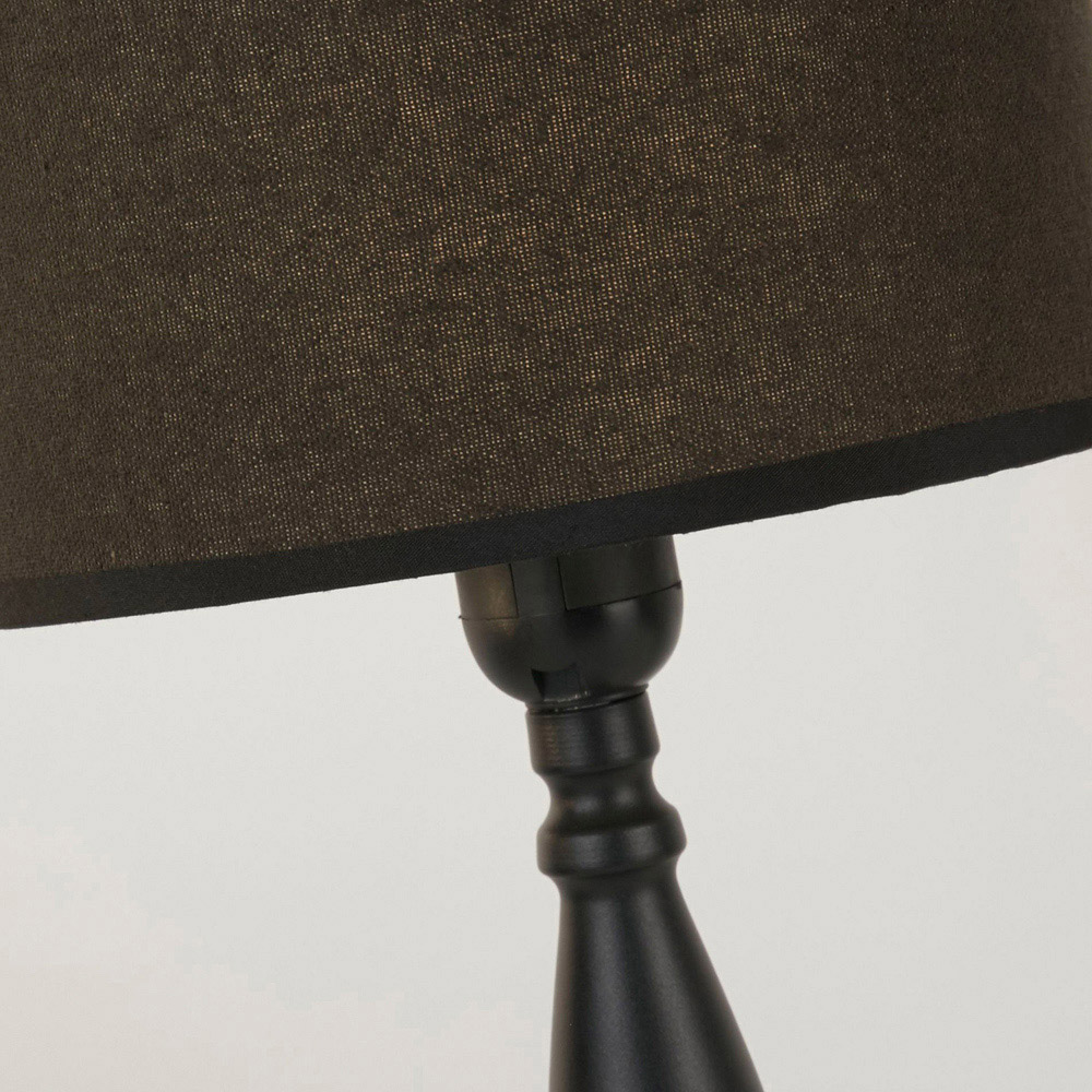 Lighting Collection Spindle Black Rechargeable LED Table Lamp Image 4