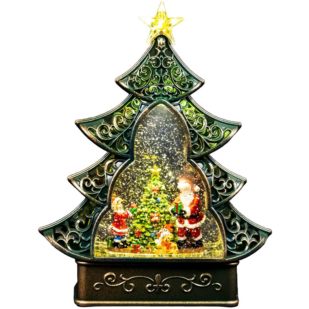 Shatchi Christmas Swirling Glittering Globe Lantern Image 1