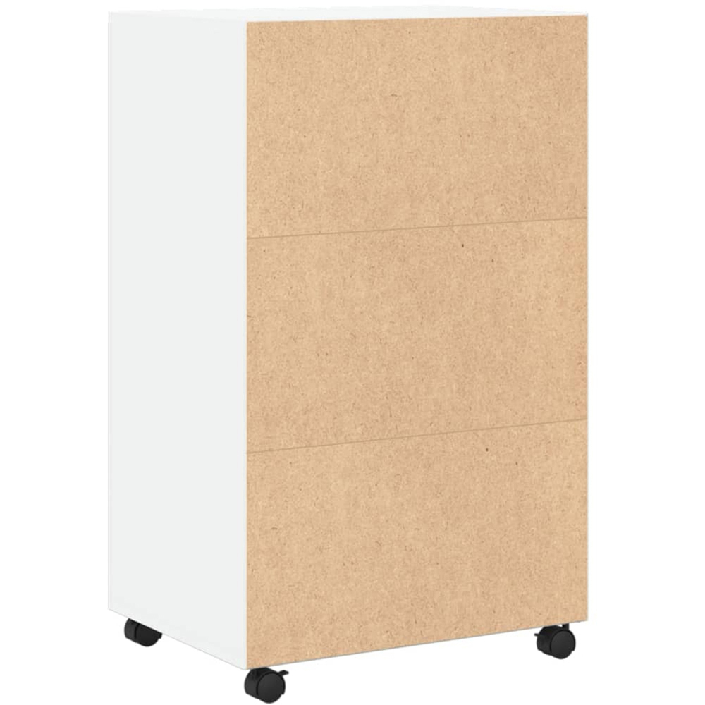 vidaXL 2 Door Single Shelf White Rolling Storage Cabinet Image 6