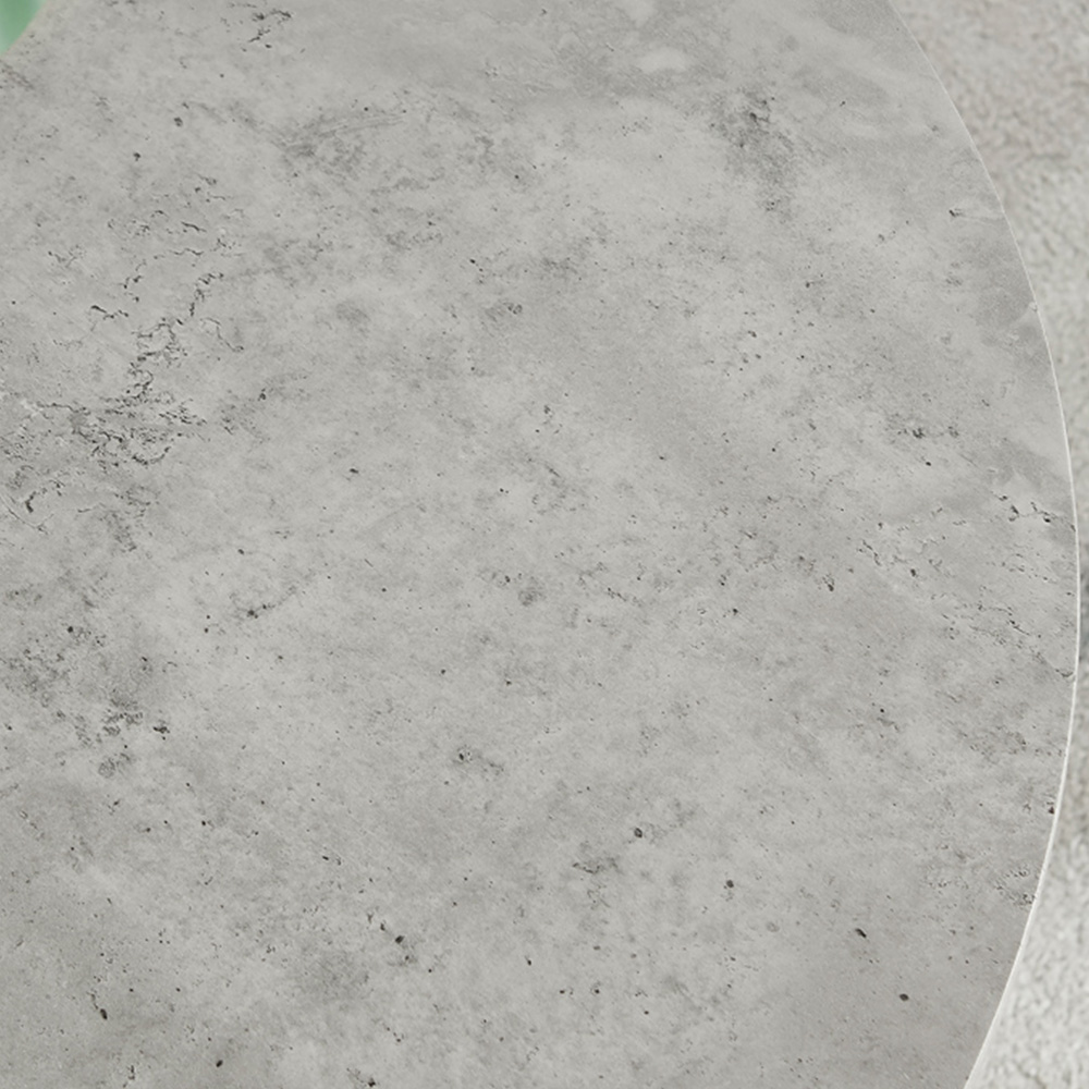 Furniturebox Arona 4 Seater Round Dining Table Concrete and Silver Image 2