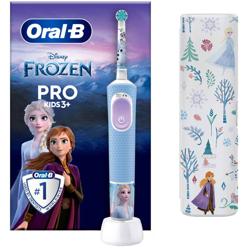Oral-B Frozen Vitality Pro Kids Electric Toothbrush with Travel Case Image 2