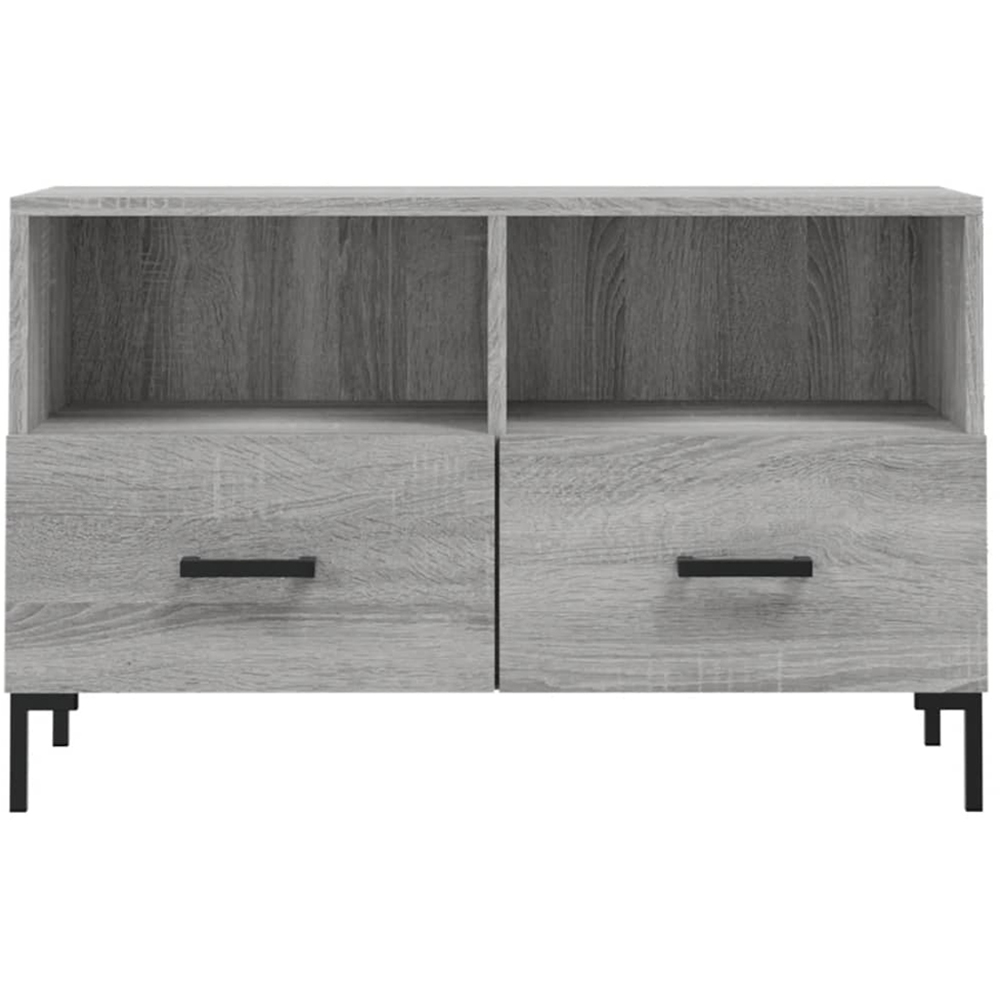 vidaXL 2 Drawer 2 Shelf Grey Sonoma TV Cabinet Image 5