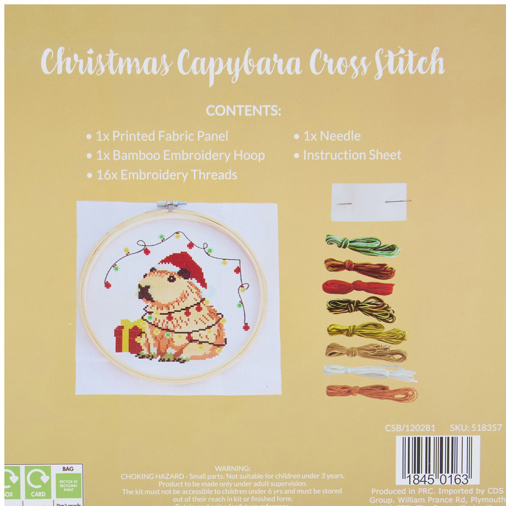 Christmas Capybara Cross Stitch Kit Image 3