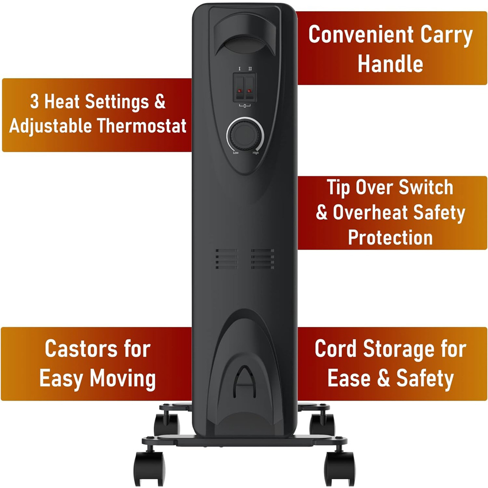 Mylek Black Oil Filled Heater 2000W Image 5