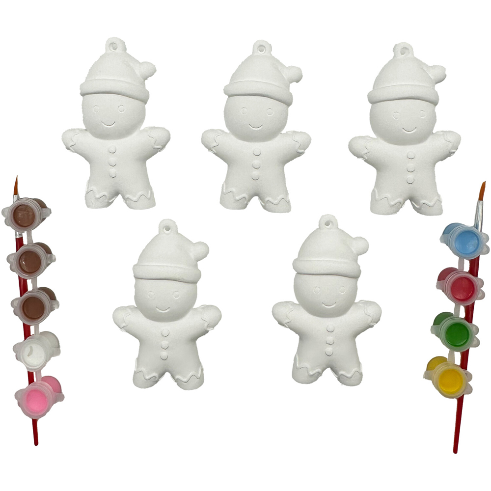 Paint Your Own Hanging Gingerbread Ornaments Kit Image 3