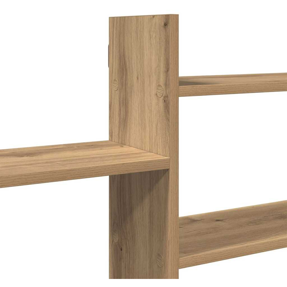 vidaXL 4 Open Compartment Artisan Oak Wall Shelf Image 6
