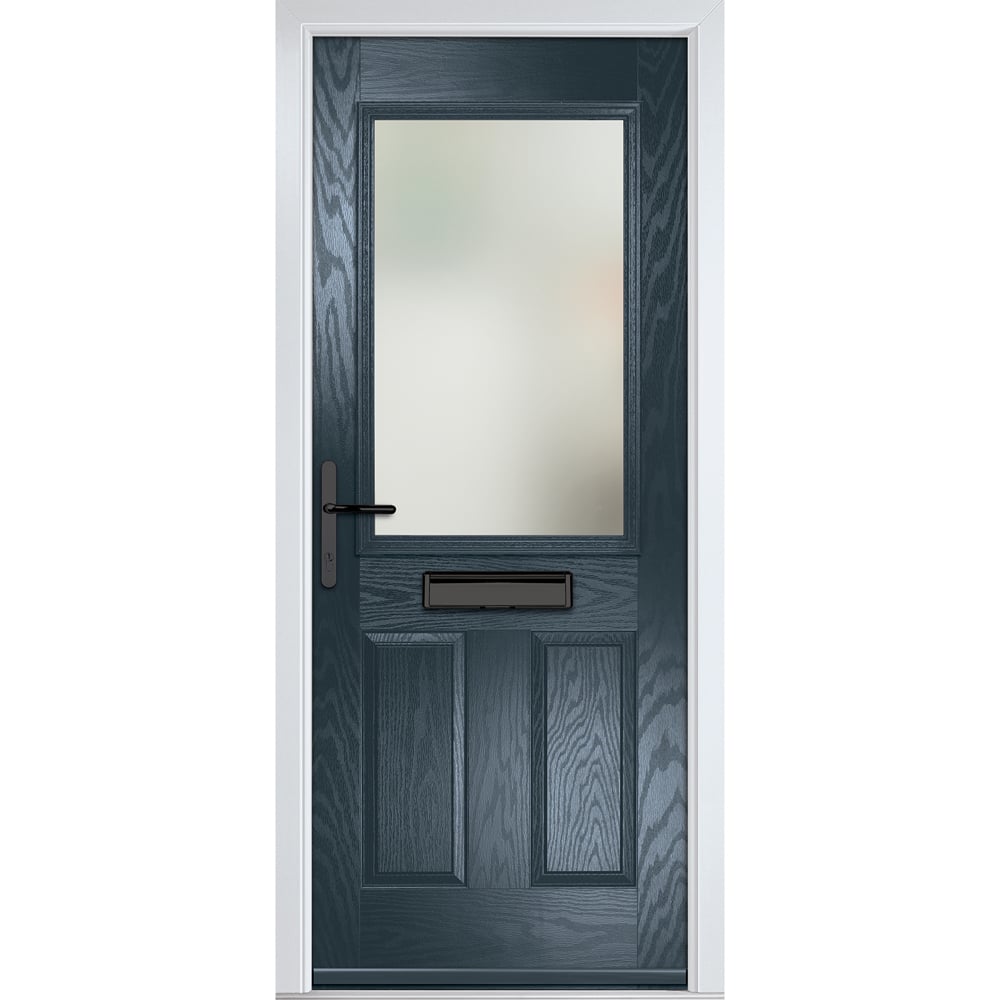 Crystal-Direct Lytham Anthracite Grey GRP Clear Glass Right Hand Open Front Door 2090 x 920mm Image 1