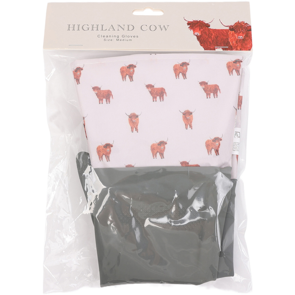Highland Cow Cleaning Gloves Green Image 2