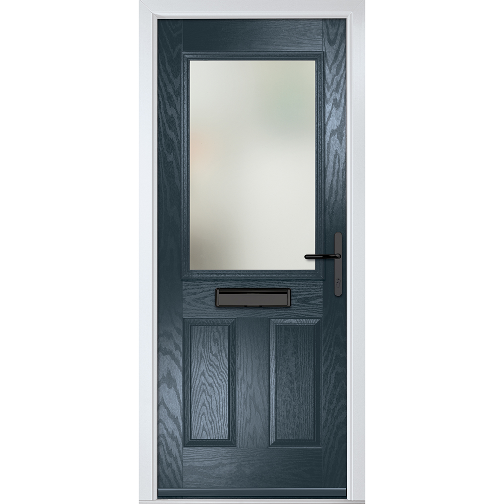 Crystal-Direct Lytham Anthracite Grey GRP Clear Glass Left Hand Open Front Door 2090 x 890mm Image 1