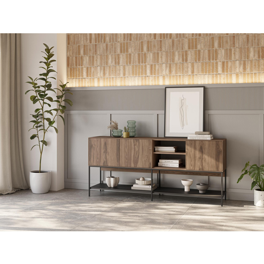 Decortie Amira 3 Door 3 Shelf Deep Oud Console Table Image 6