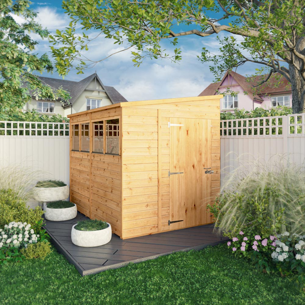 Mercia Woodsman 8 x 6ft Shiplap Glass Pent Shed Image 2