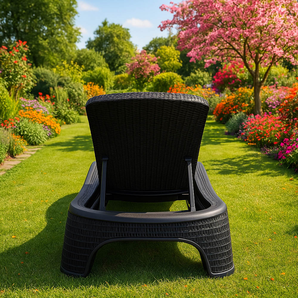 Centurion Supports Maldives Black Rattan Adjustable Sun Lounger Image 6