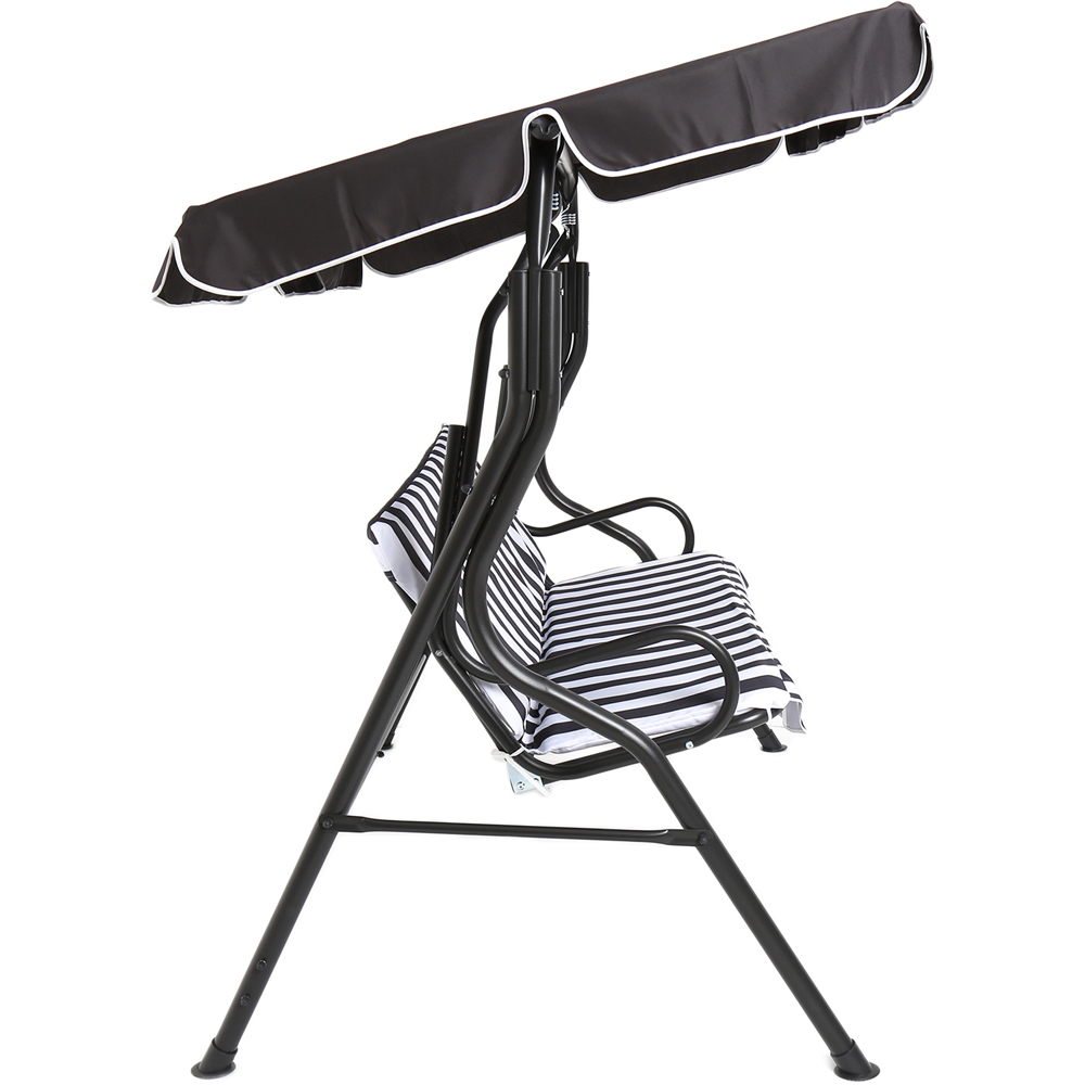 Charles Bentley 3 Seater Grey and White Garden Swing Seat Image 3
