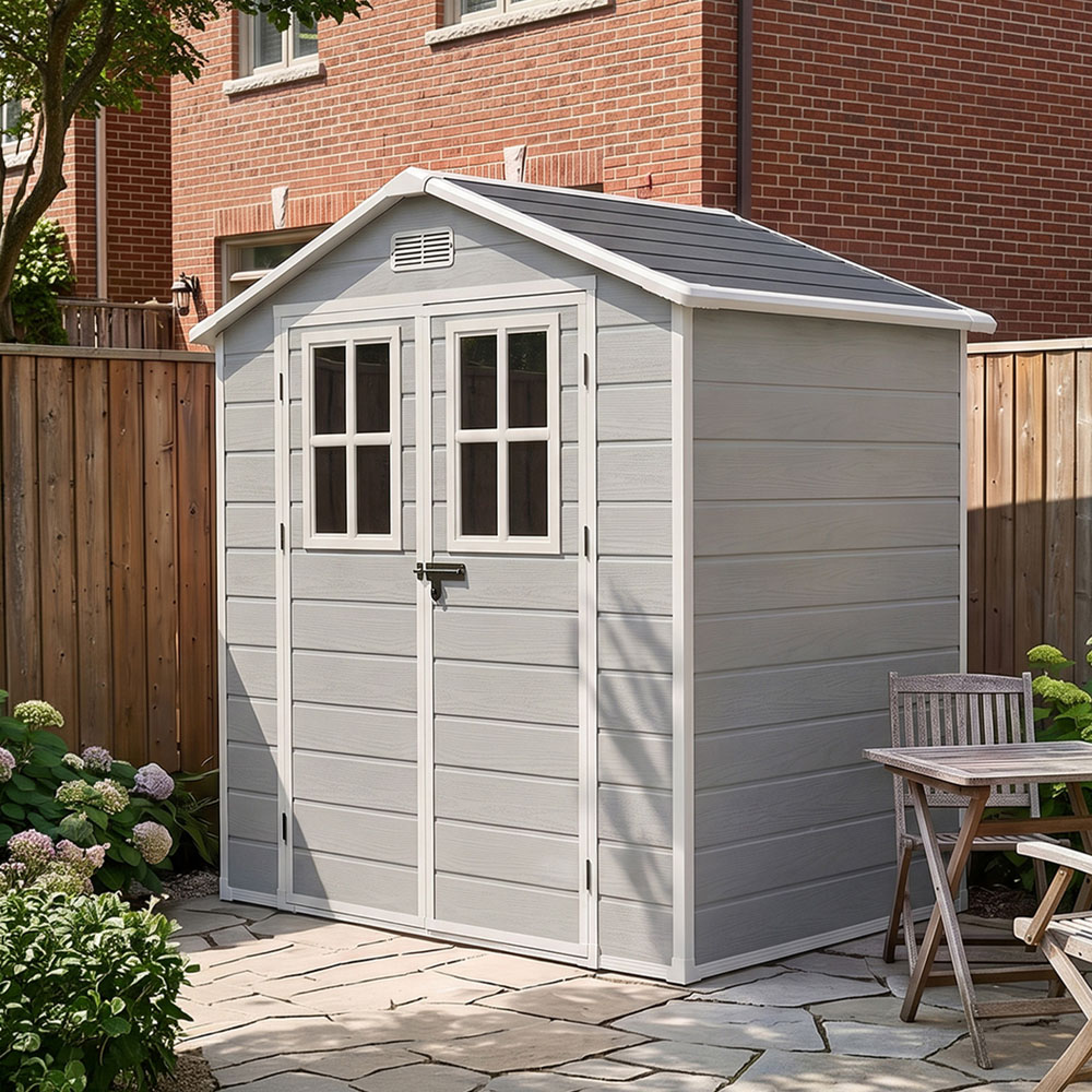 Living and Home 6 x 4ft Plastic Garden Storage Shed with Floor Image 8