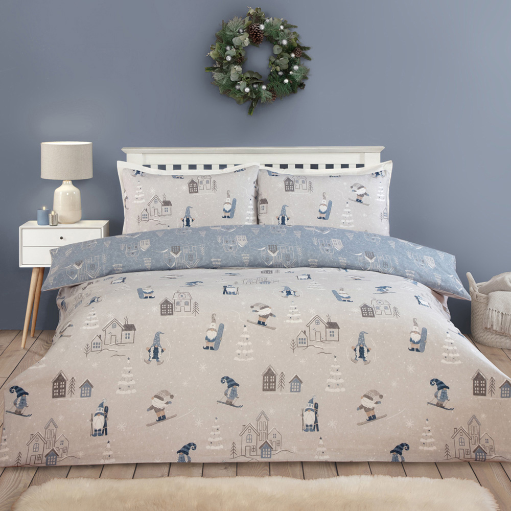 Gonk Ski Season Duvet Set Grey Double Image 1