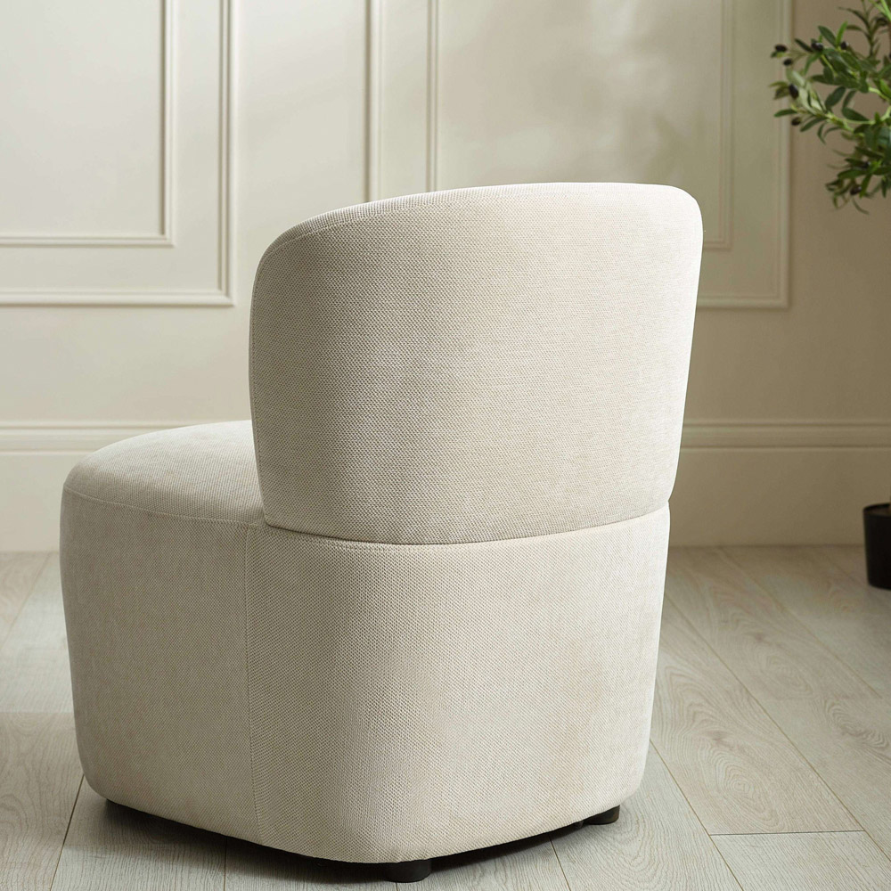 Julian Bowen Lunetta Beige Chenille Armless Accent Chair Image 7