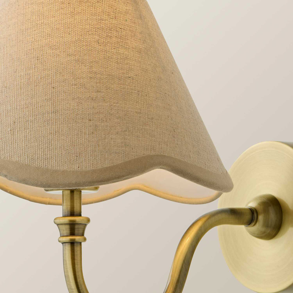 ValueLights Lowe Natural Scallop Flower Shade Gold Rechargeable Wall Light with Bulb Image 4